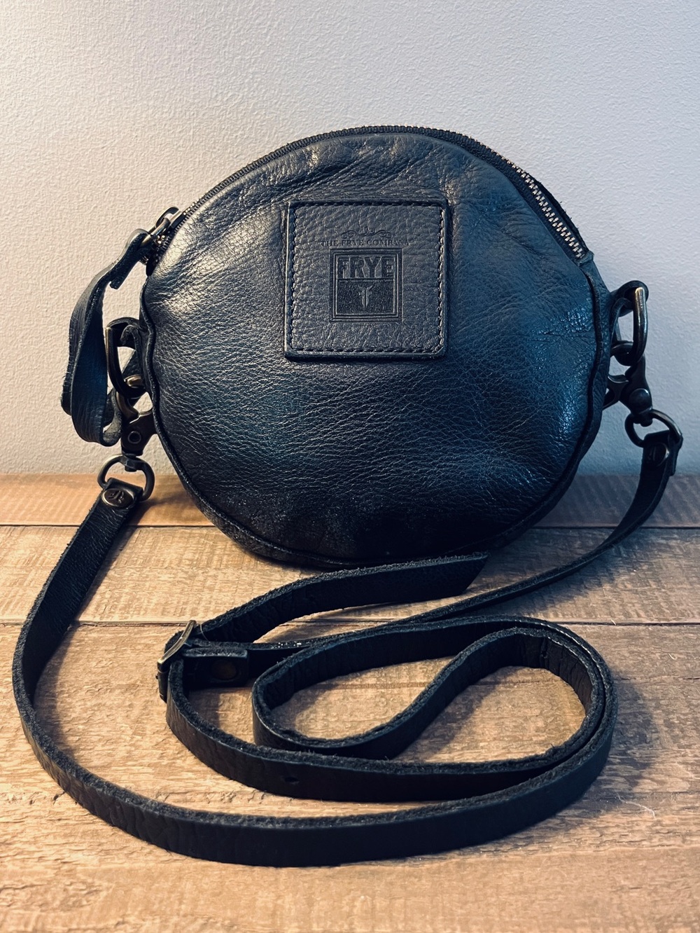 Frye Brooke Black Leather Crossbody Bag